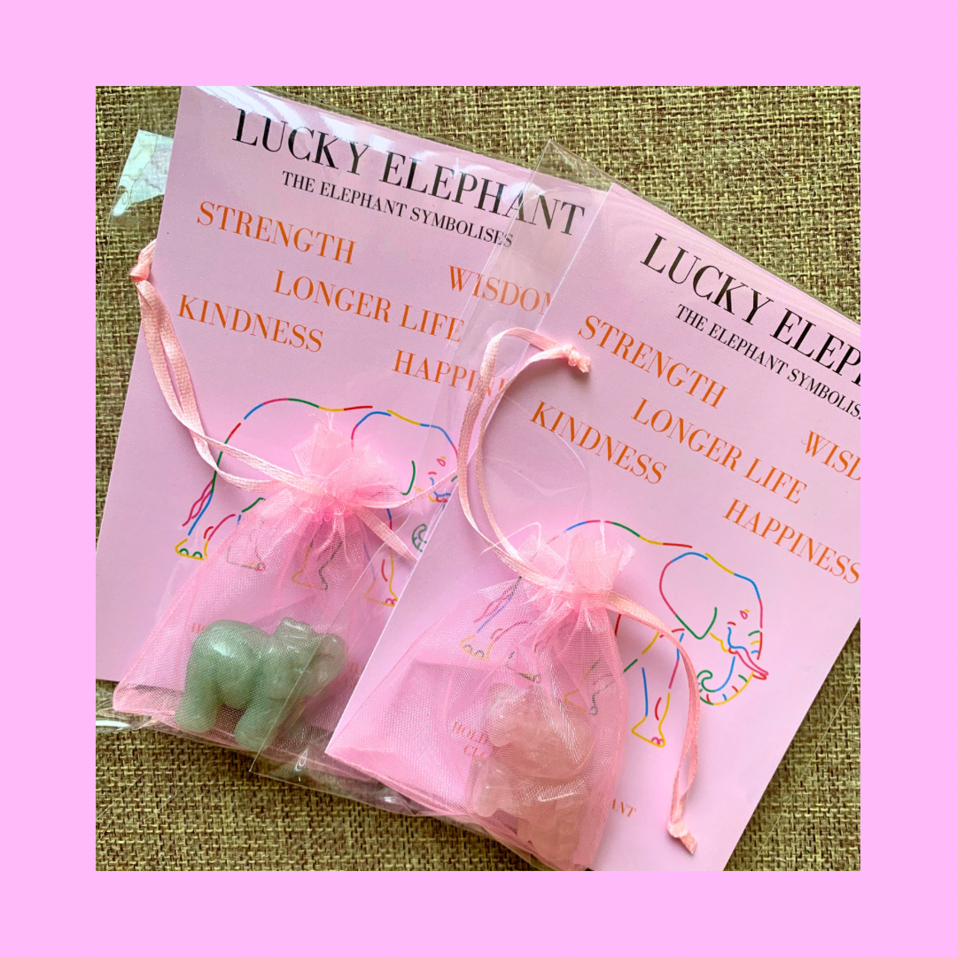 Lucky elephant kaart & geluks amulet