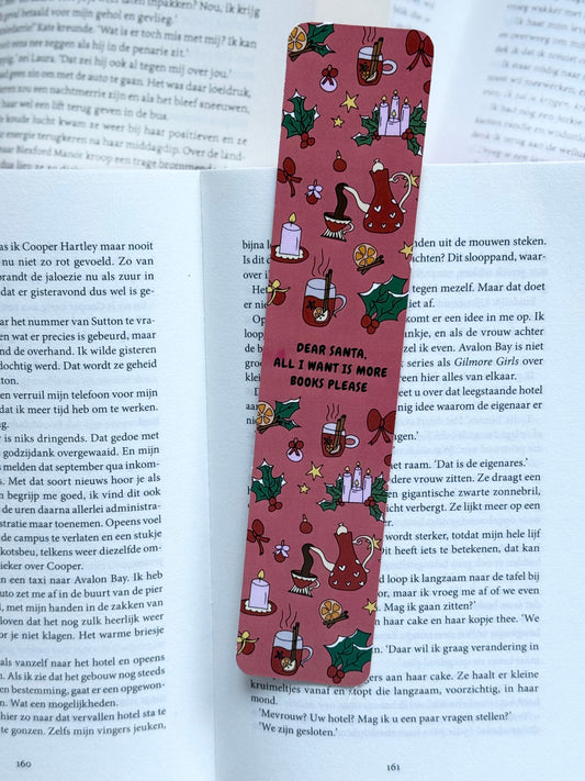 Bookmark - dear santa all i want is more books please