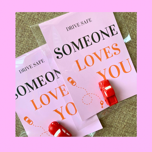 Drive safe, someone loves you kaart & geluks amulet