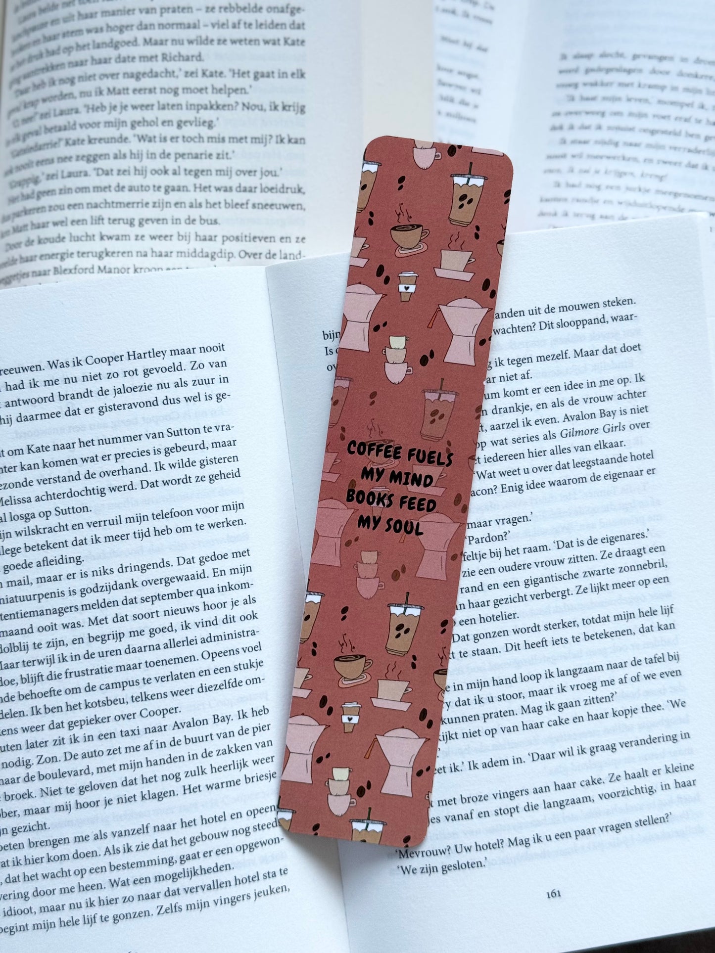 Bookmark - coffee fuels my mind books feed my soul