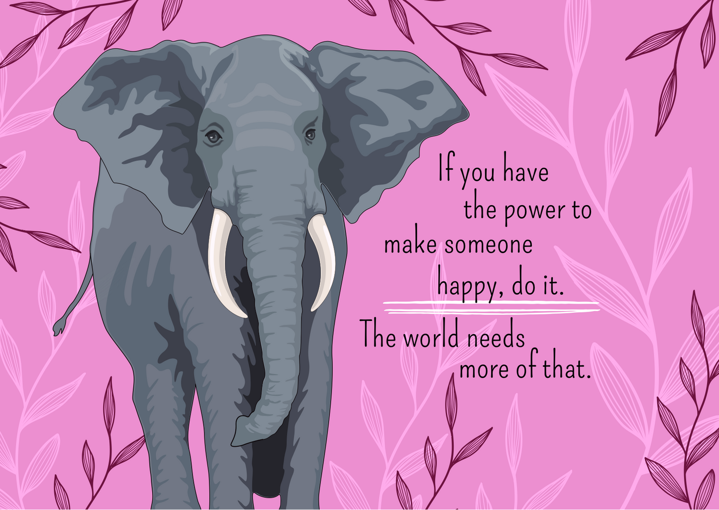 Kaart met quote olifant