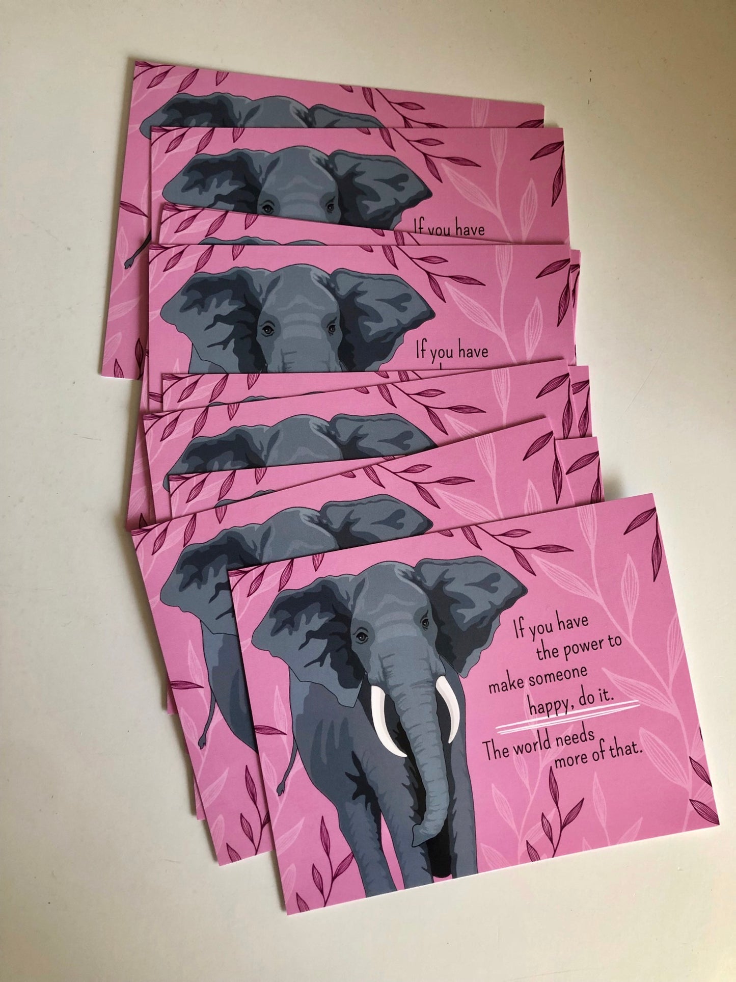 Kaart met quote olifant